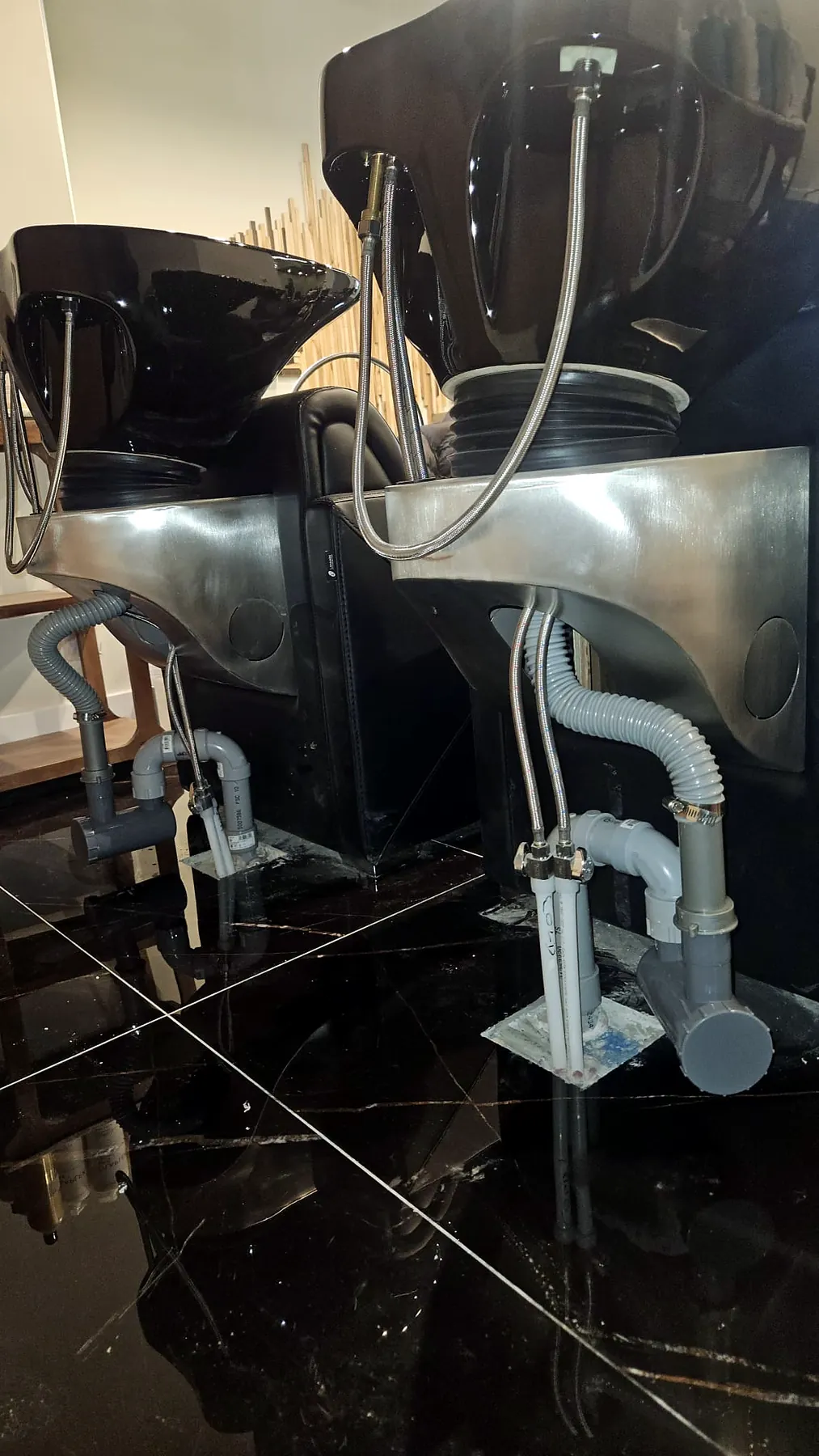 Salon Shampoo Station Plumbing project